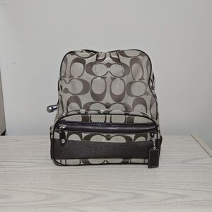 Authentic Coach Signature Brown and Tan Unisex Backpack ~ EUC ~